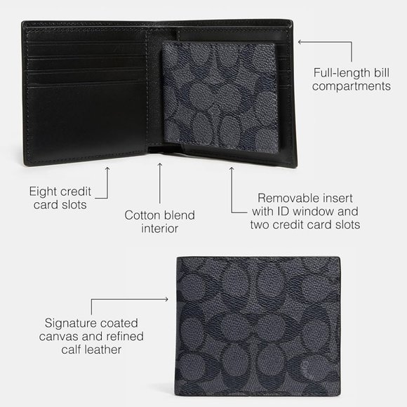 Coach 3 In 1 Wallet In Signature Canvas - Picture 2 of 4